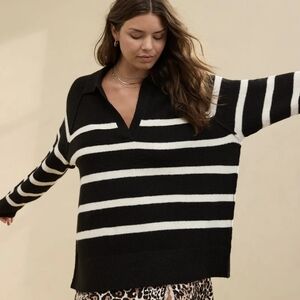 Aerie unREAL Polo Striped Sweater
